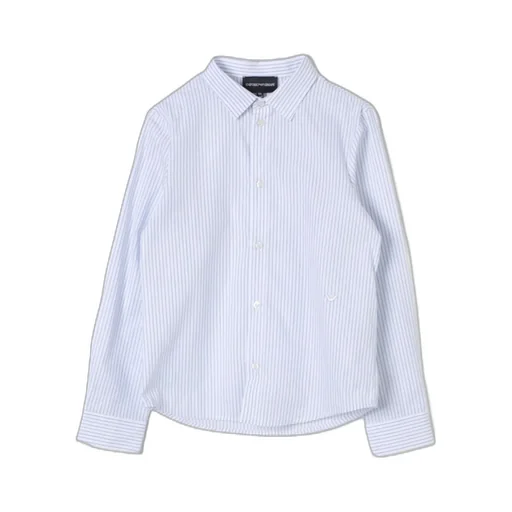 Emporio Armani Kids Logo Embroidered Striped Shirt