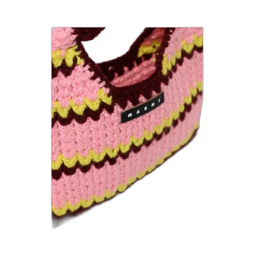 Marni Kids Striped Crochet Tote Bag
