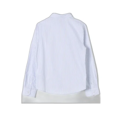 Emporio Armani Kids Logo Embroidered Striped Shirt