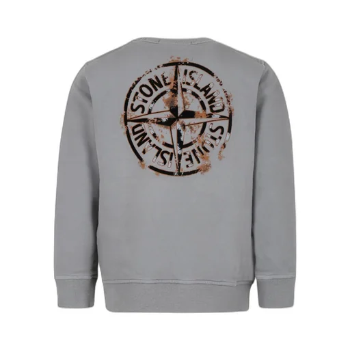 Stone Island Junior Logo Printed Jersey Sweatshirt