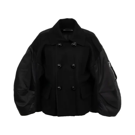 Sacai Double-Breasted Cropped Jacket