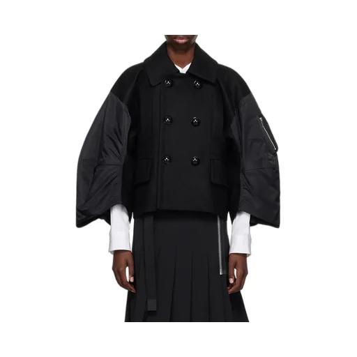 Sacai Double-Breasted Cropped Jacket