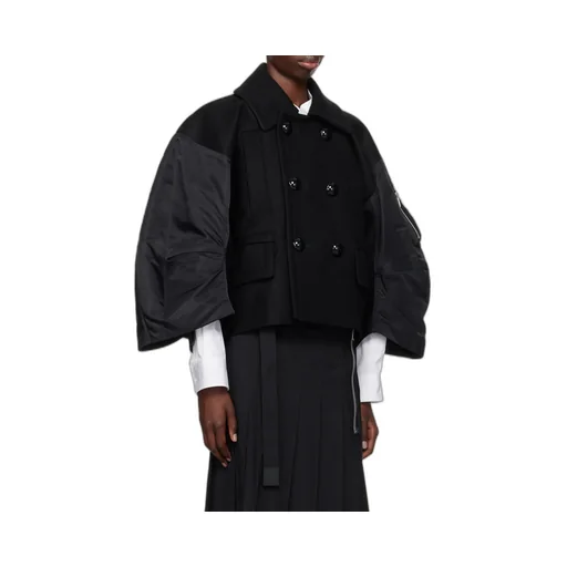 Sacai Double-Breasted Cropped Jacket