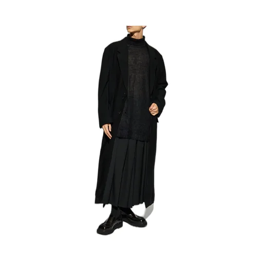 Yohji Yamamoto Button-Up Straight Hem Coat