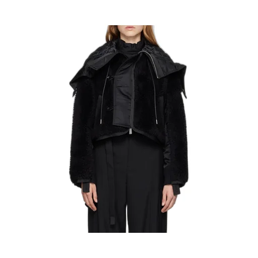 Sacai Teddy Shearling Zip Detailed Jacket