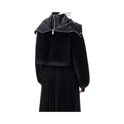 Sacai Teddy Shearling Zip Detailed Jacket