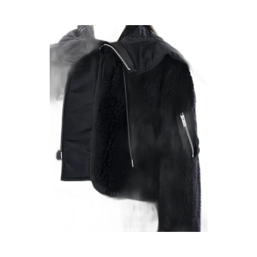 Sacai Teddy Shearling Zip Detailed Jacket
