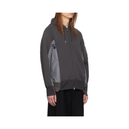 Sacai Panelled Zip-Up Hoodie
