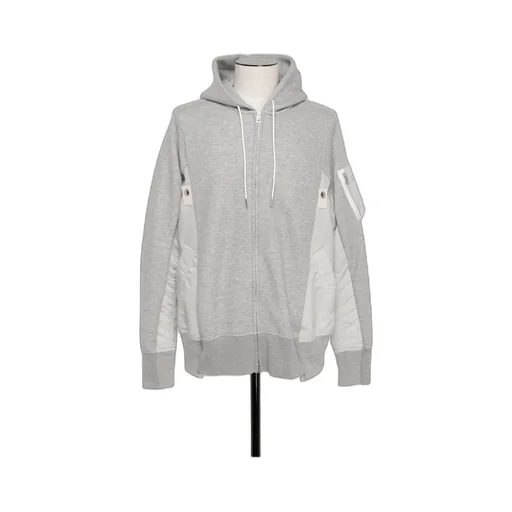 Sacai Panelled Zip-Up Hoodie