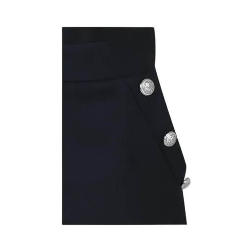 Button-Detail High-Waisted Miniskirt