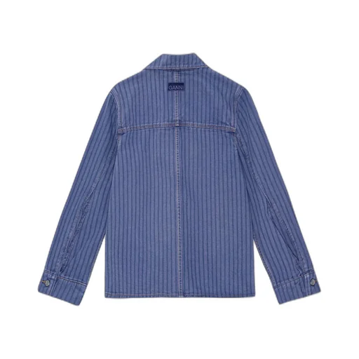 Ganni Stripe Overdyed Denim Jacket