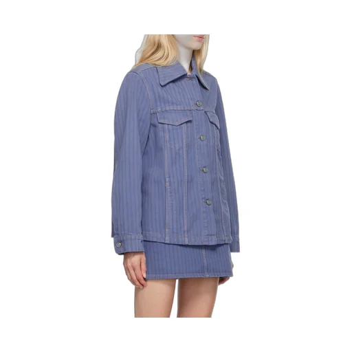 Ganni Stripe Overdyed Denim Jacket