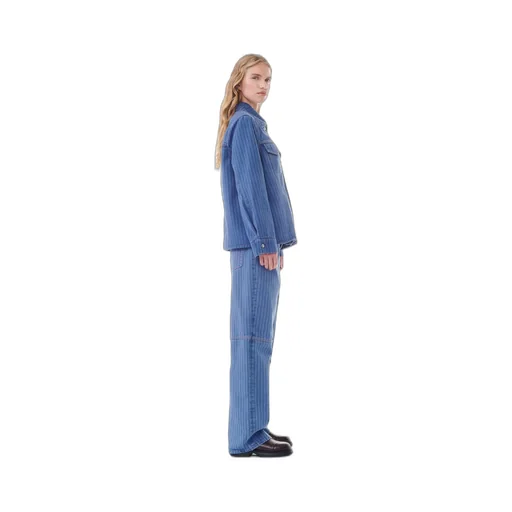 Ganni Stripe Overdyed Denim Jacket