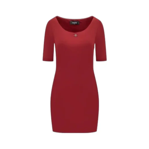 Dsquared2 Logo-Plaque Short-Sleeved Dress