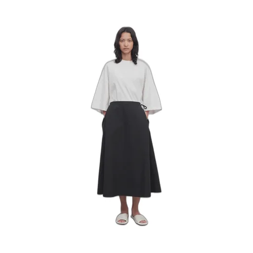 Drawstring Pleated Skirt
