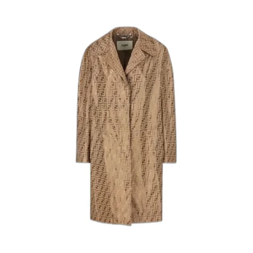 Fendi Ff Printed Long Sleeved Coat