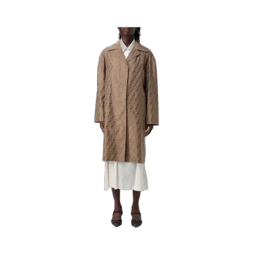 Fendi Ff Printed Long Sleeved Coat