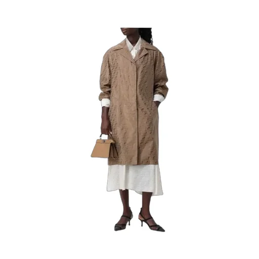 Fendi Ff Printed Long Sleeved Coat