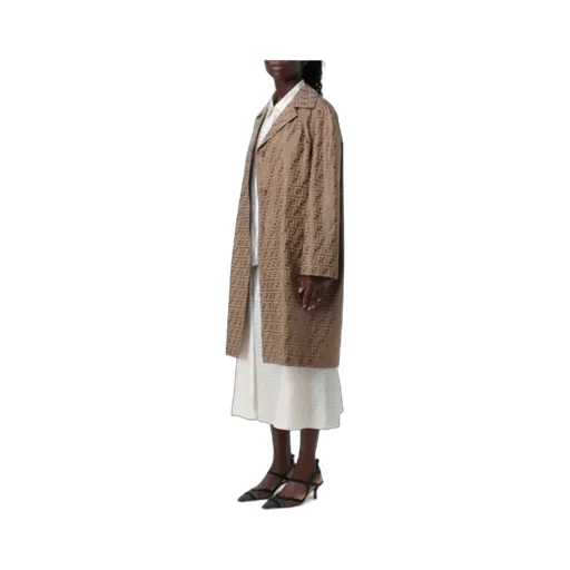 Fendi Ff Printed Long Sleeved Coat