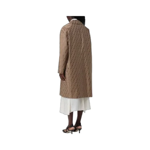 Fendi Ff Printed Long Sleeved Coat
