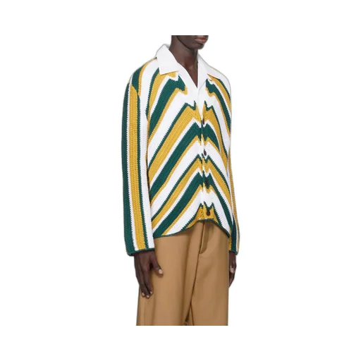 Marni Chevron Patterned Crochet Cardigan