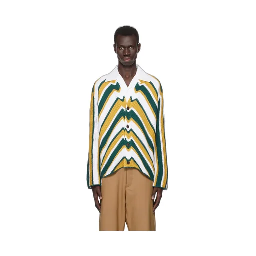 Marni Chevron Patterned Crochet Cardigan