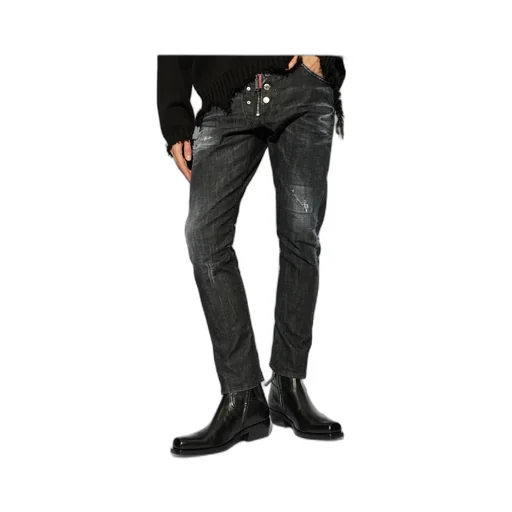 Dsquared2 Low-Rise Distressed Slim-Fit Jeans