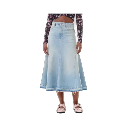 Ganni A-Line Midi Denim Skirt
