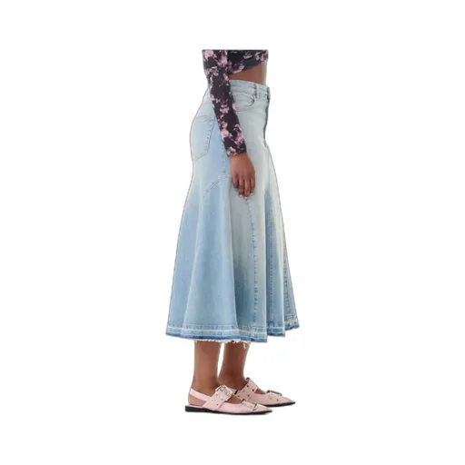 Ganni A-Line Midi Denim Skirt