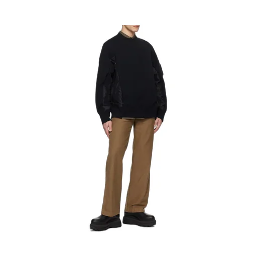 Sacai Long-Sleeved Panelled Crewneck Sweatshirt