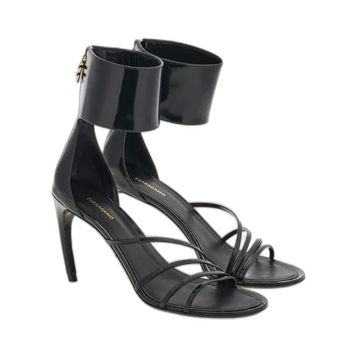 Salvatore Ferragamo Curved-Heeled Almond Toe Sandals