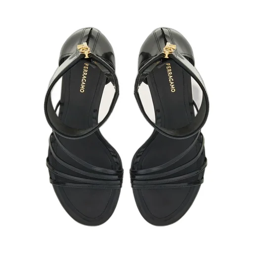 Salvatore Ferragamo Curved-Heeled Almond Toe Sandals