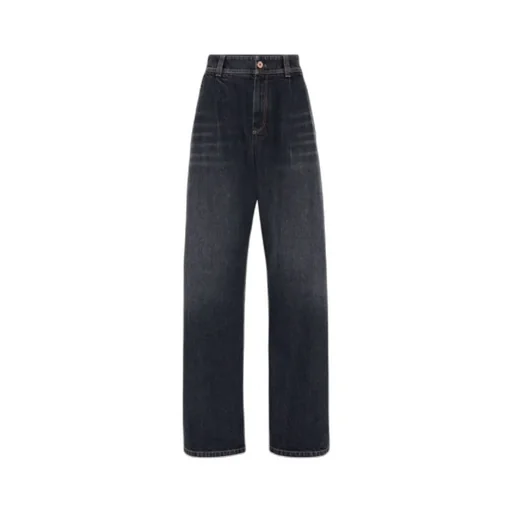 Brunello Cucinelli Logo Tag Wide-Leg Jeans