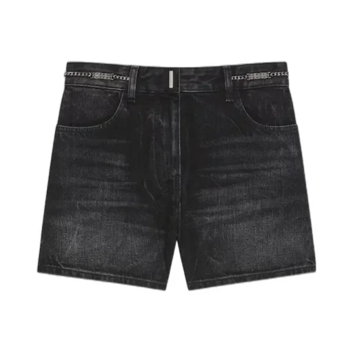 Chain Detail Denim Shorts
