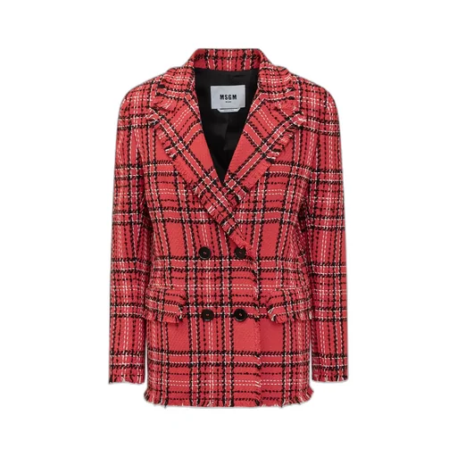 Msgm Double-Breasted Checked Blazer