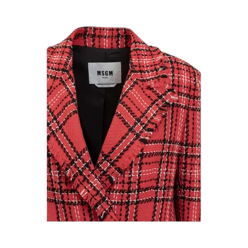 Msgm Double-Breasted Checked Blazer