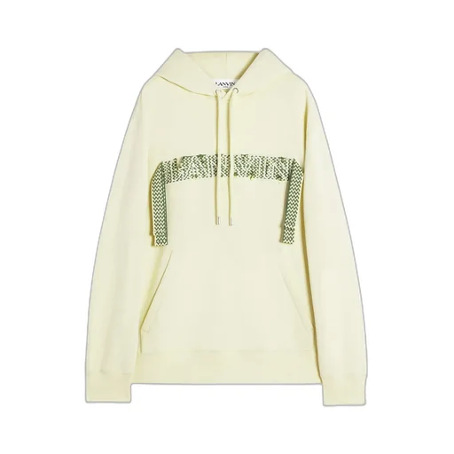 Lanvin Logo-Embroidered Lace-Detailed Drawstring Hoodie