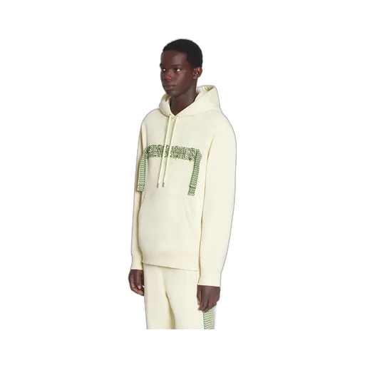 Lanvin Logo-Embroidered Lace-Detailed Drawstring Hoodie