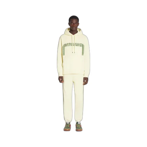 Lanvin Logo-Embroidered Lace-Detailed Drawstring Hoodie