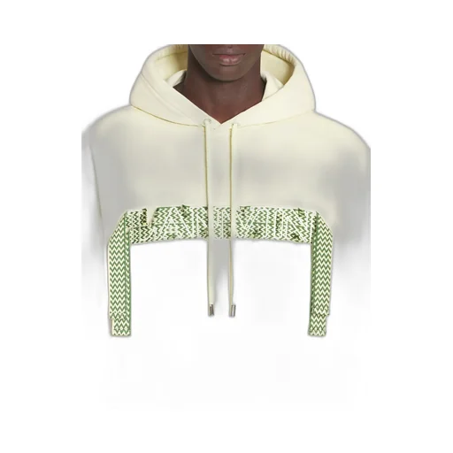 Lanvin Logo-Embroidered Lace-Detailed Drawstring Hoodie