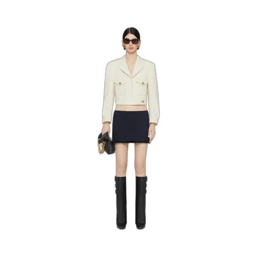 Givenchy Tweed Frayed-Edge Skirt