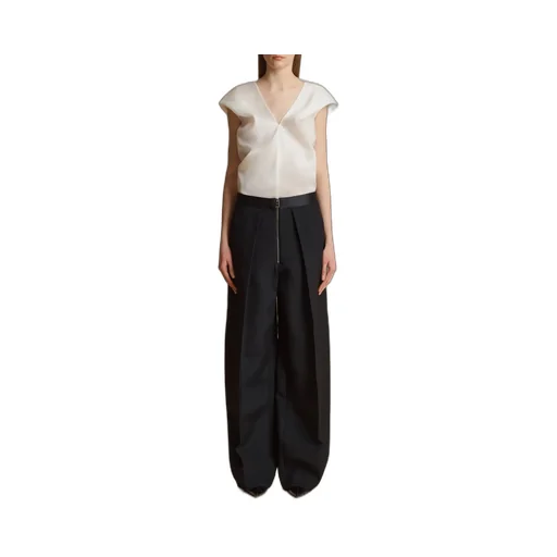 Khaite Marine Low-Rise Wide-Leg Pants