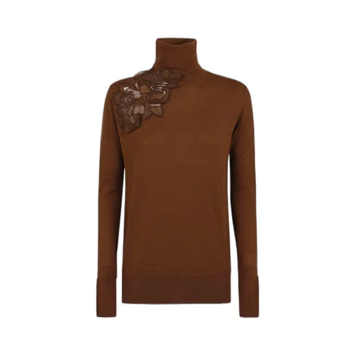 Ermanno Scervino Lace-Detailed Roll Neck Jumper