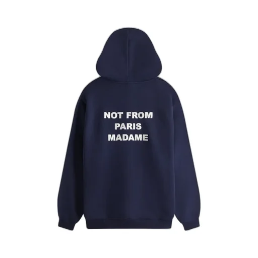 DrÔLe De Monsieur Slogan-Printed Drawstring Hoodie