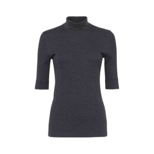 Brunello Cucinelli High-Neck Ribbed Jumper