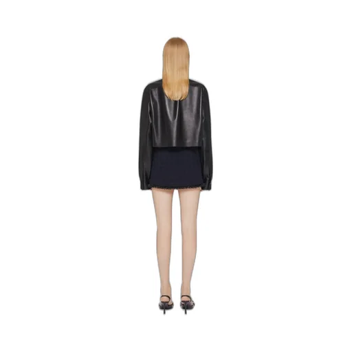 Cropped Shirt In Leather With 4G Detail
