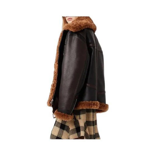 Stella Mccartney Plush Teddy Paneled Biker Jacket