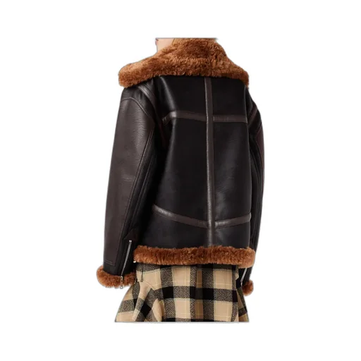 Stella Mccartney Plush Teddy Paneled Biker Jacket