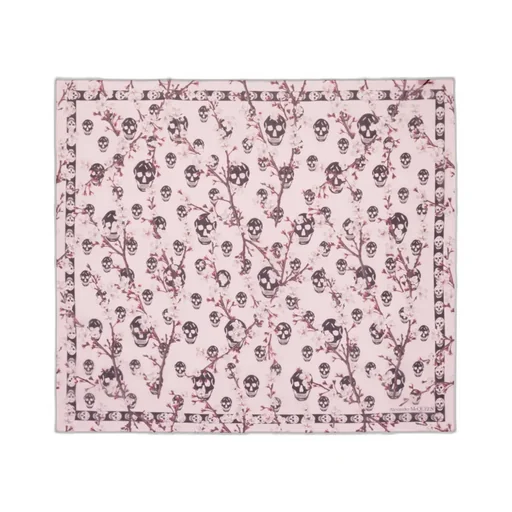Alexander Mcqueen Skull Floral Printed Scarf
