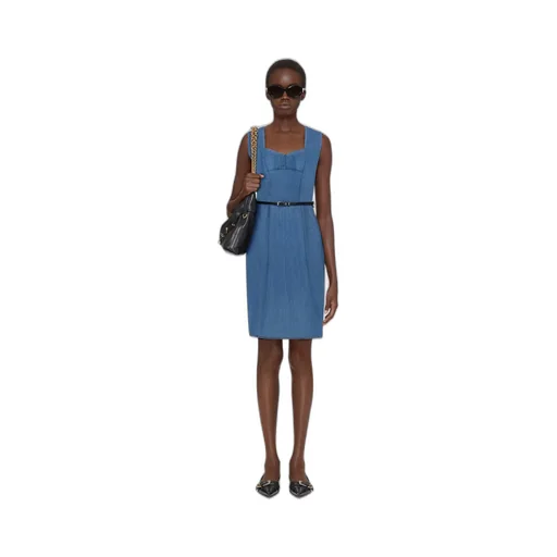 Givenchy Sleeveless Belted Denim Dress